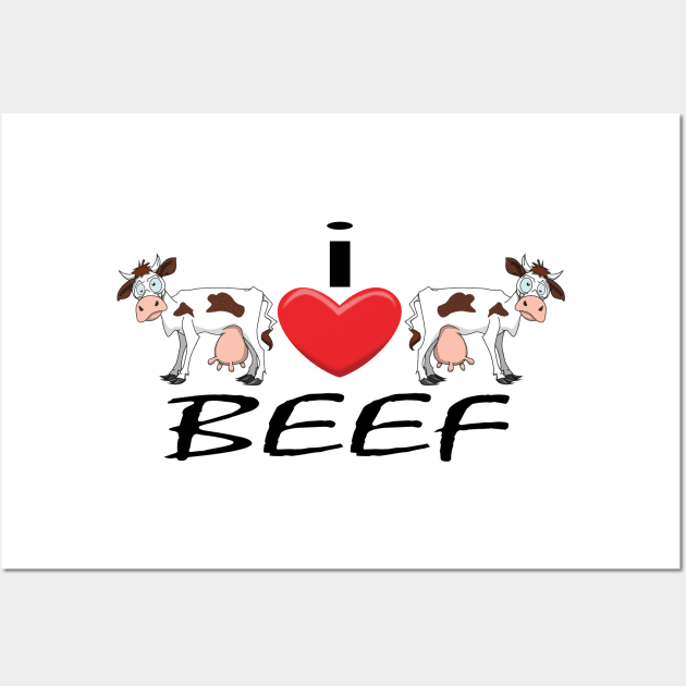 I Heart Beef Wall Art by Wickedcartoons